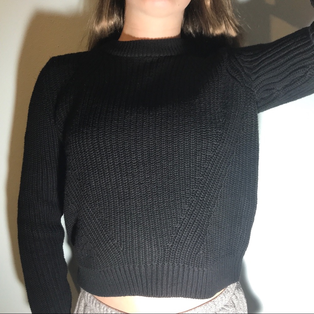 H&M Basic Black Textured Sweater